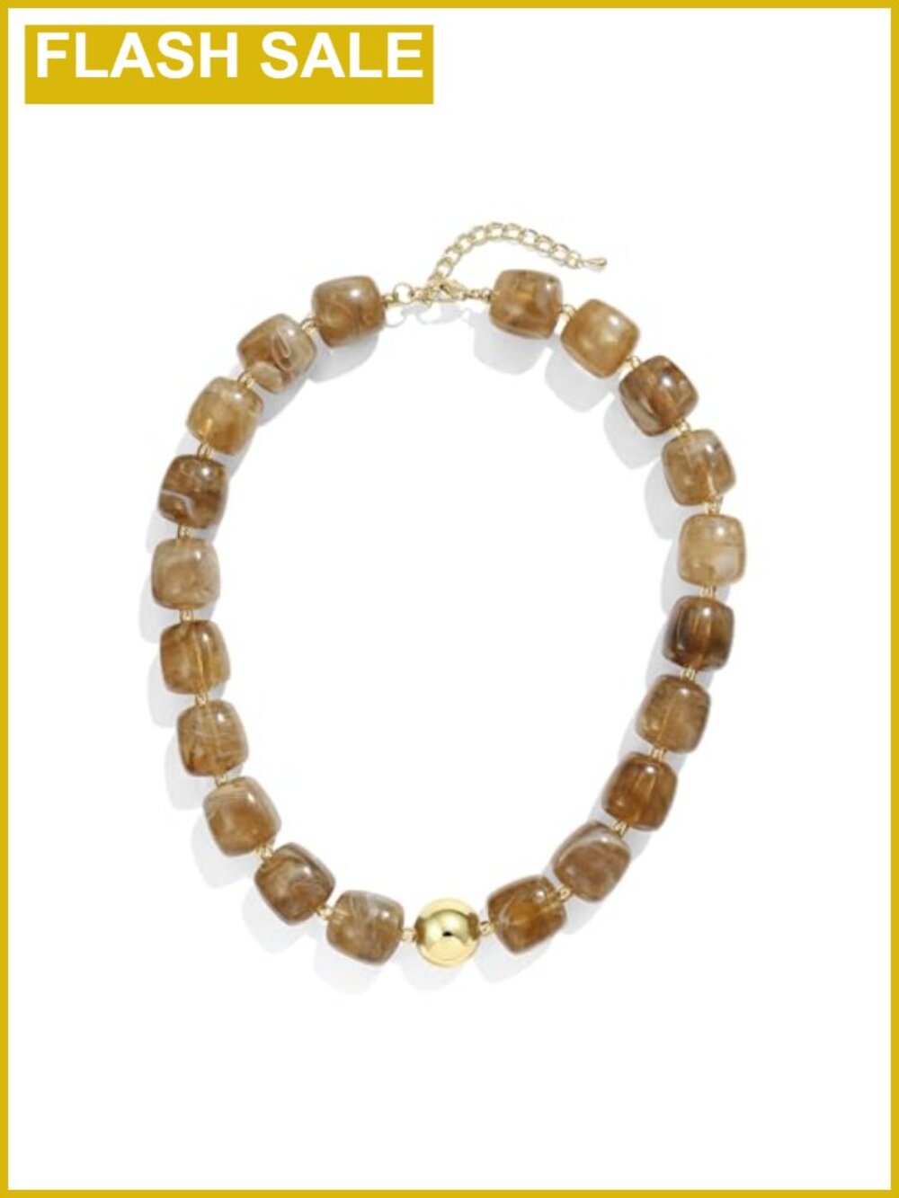 Women's Multicolored Square Resin Beaded Necklace Choker